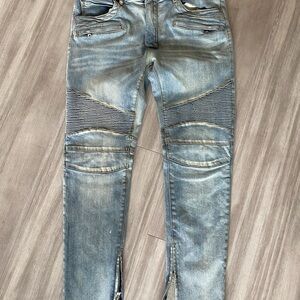 MNML Distressed Light Blue Slim Jeans